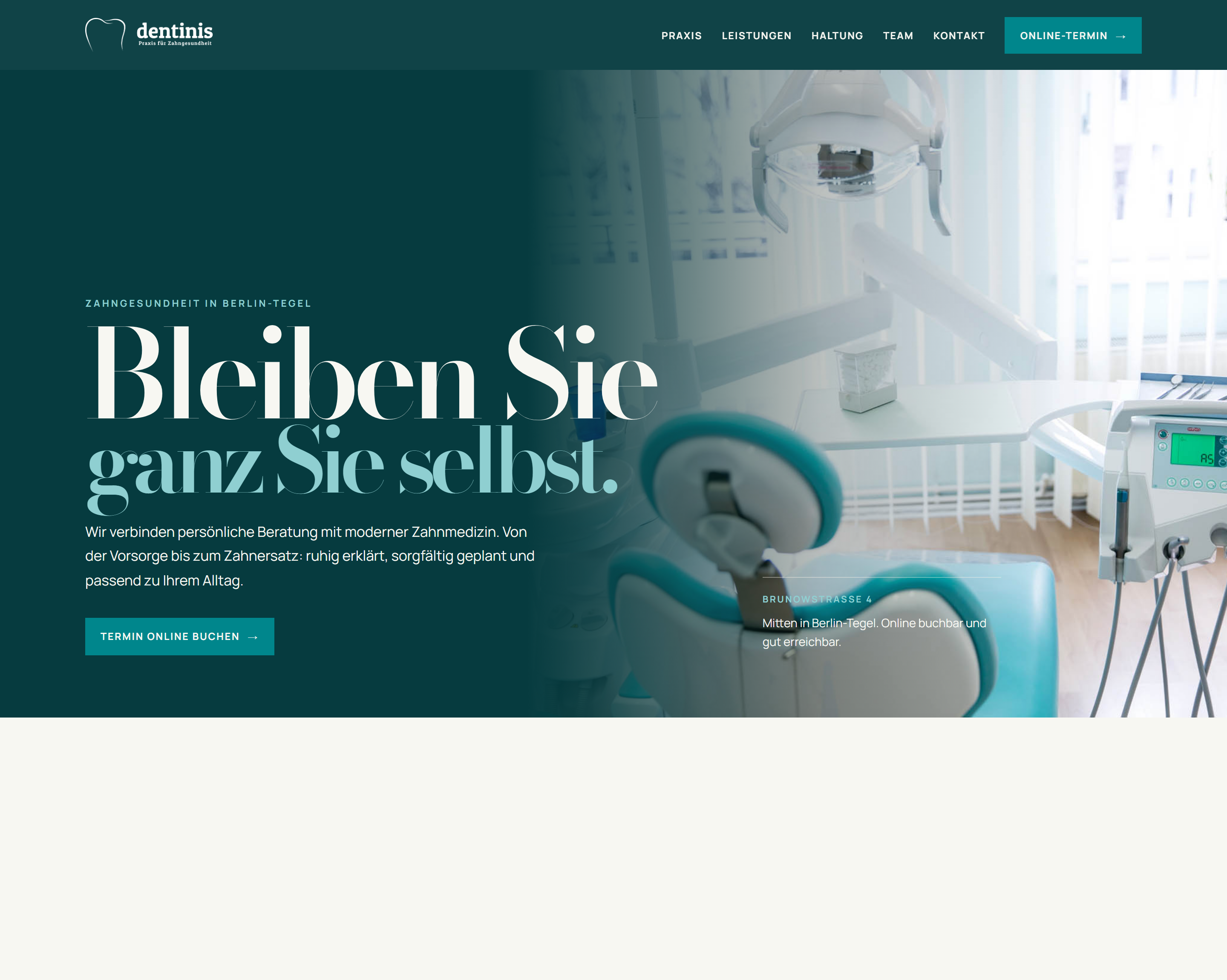 Beispiel: Dentinis — Praxis für Zahngesundheit, Berlin-Tegel